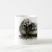 Drei lustige niedliche Eulen Kaffeetasse (Mittel)