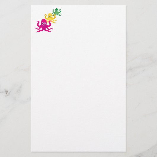 Drei lustige Oktopoden Briefpapier (Vorderseite)