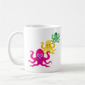 Drei lustige Oktopoden Kaffeetasse (Links)
