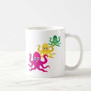 Drei lustige Oktopoden Kaffeetasse