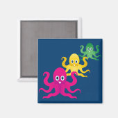Drei lustige Oktopoden Magnet (Vorderseite/Rückseite)