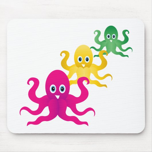 Drei lustige Oktopoden Mousepad (Vorne)