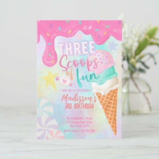 Drei lustige Punkte Einladung (Stehend Vorderseite)