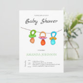 Drei lustige Schnuller Einladung (Stehend Vorderseite)