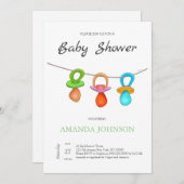 Drei lustige Schnuller Einladung (Vorne/Hinten)