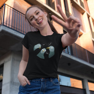 Drei lustige Tauben mit Grüßen T-Shirt