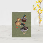 Drei lustige wilde Enten Faltkarte Karte (Gelbe Blume)