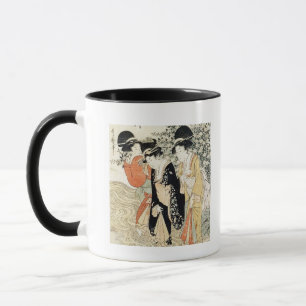 Drei Mädchen, die in einem Fluss, von der 'Mode Tasse