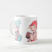 Drei Mädchen genießen das Getränk Kaffeetasse (Vorderseite Links)