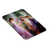 Drei Mädchen spielen im Garten Magnet (Rechte Seite)