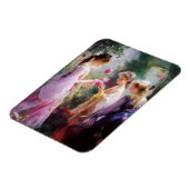 Drei Mädchen spielen im Garten Magnet (Linke Seite)