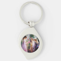 Drei Mädchen spielen im Garten