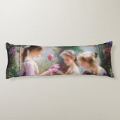 Drei Mädchen spielen im Garten Seitenschläferkissen (Rückseite)