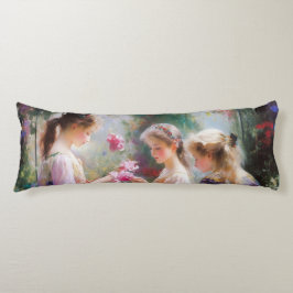 Drei Mädchen spielen im Garten Seitenschläferkissen