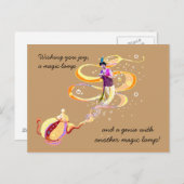 Drei magische Wünsche Postkarte (Vorne/Hinten)