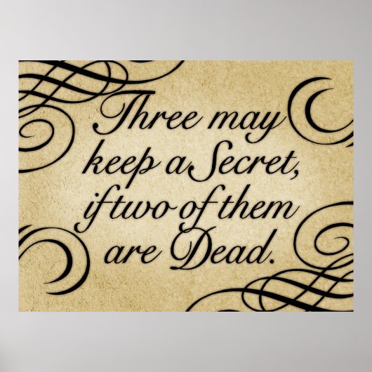 Drei Mai Behalte ein Geheimnis Poster (Vorne)