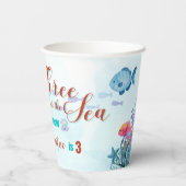 Drei Mal in die Sea BrownMeerjungfrau Mädchen 3. G Pappbecher (Rückseite)