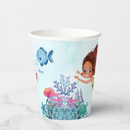 Drei Mal in die Sea BrownMeerjungfrau Mädchen 3. G Pappbecher (Rechts)