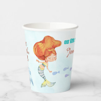 Drei Mal in die Sea Mermaid Girls 3. Geburtstag Pappbecher