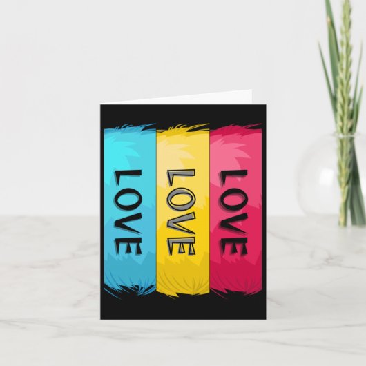 Drei-mal-Liebe-Design Karte (Vorderseite)