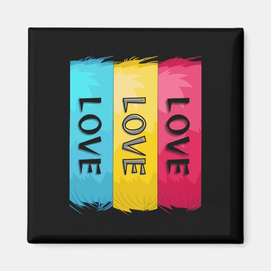 Drei-mal-Liebe-Design Magnet (Vorne)