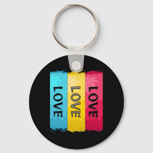Drei-mal-Liebe-Design Schlüsselanhänger