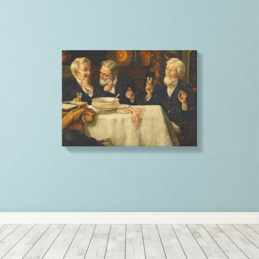 Drei Männer beim Essen Leinwanddruck (Insitu (Holzboden))