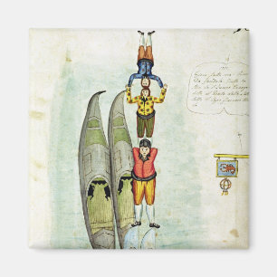 Drei Männer, die auf zwei Gondeln, 1772 Magnet