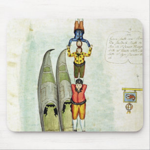 Drei Männer, die auf zwei Gondeln, 1772 Mousepad