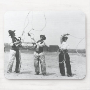 Drei Männer lassoing. Mousepad