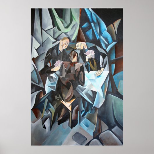 Drei Männer spielen geometrische Kunst nach Rockl Poster (Vorne)