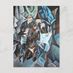 Drei Männer spielen geometrische Kunst nach Rockl Postkarte