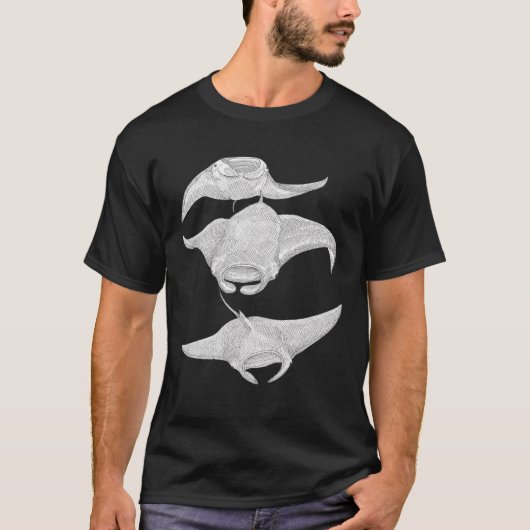 Drei Mantarochen T-Shirt (Vorderseite)