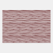 Drei Maroon & White Designer Wrapping Sheets Set Geschenkpapier Set (Vorderseite 2)