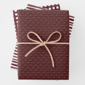 Drei Maroon & White Designer Wrapping Sheets Set Geschenkpapier Set (Beispiel)