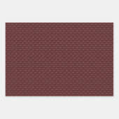 Drei Maroon & White Designer Wrapping Sheets Set Geschenkpapier Set (Vorderseite)