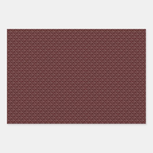 Drei Maroon & White Designer Wrapping Sheets Set Geschenkpapier Set (Vorderseite)
