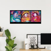 DREI MASKEN / Venezianische Karnevalsfahnen Poster (Heimbüro)