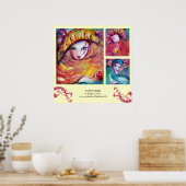 DREI MASKEN / Venezianische Karnevalsfahnen Poster (Küche)