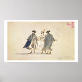 Drei Maskierte Figuren in Karnevalskostüme (Stift  Poster (Vorne)