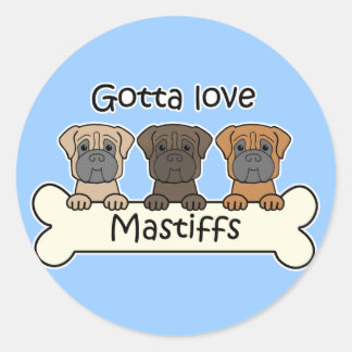 Drei Mastiffs Runder Aufkleber