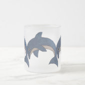 Drei Mattierte Glitzer Look Jumping Blue Delphins Mattglastasse (Mittel)