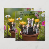 drei Mäuse in Blume Pots, (Vorne/Hinten)