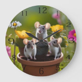drei Mäuse in Blume Pots, Große Wanduhr (Vorderseite)