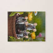 drei Mäuse in Blume Pots, Puzzle (Horizontal)