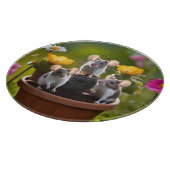 drei Mäuse in Blume Pots, Schneidebrett (Ecke)