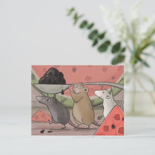 Drei Mäuse. Postkarte (Stehend Vorderseite)