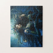Drei Meeresnymphen in Spiegel-Fantasie-Malerei Puzzle (Vertikal)