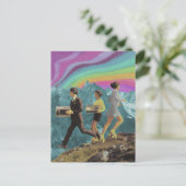 Drei Menschen auf den Skaten der Surreal-Gebirgske Postkarte (Stehend Vorderseite)