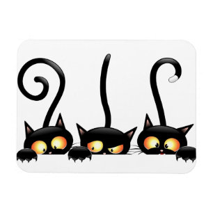 Drei merkwürdige schwarze Katzen Magnet
